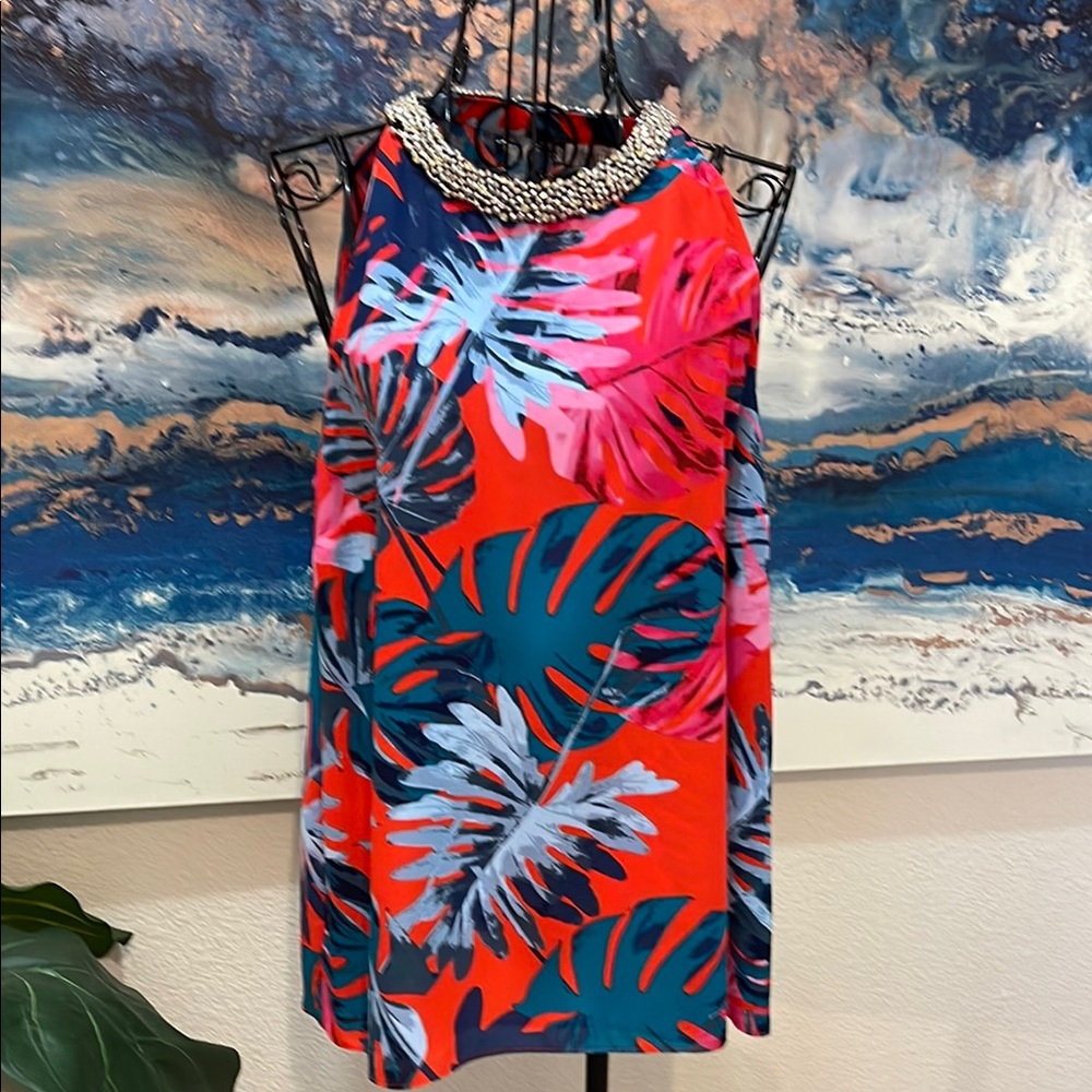 Vibrant Tropical Print top by Jennifer Lopez